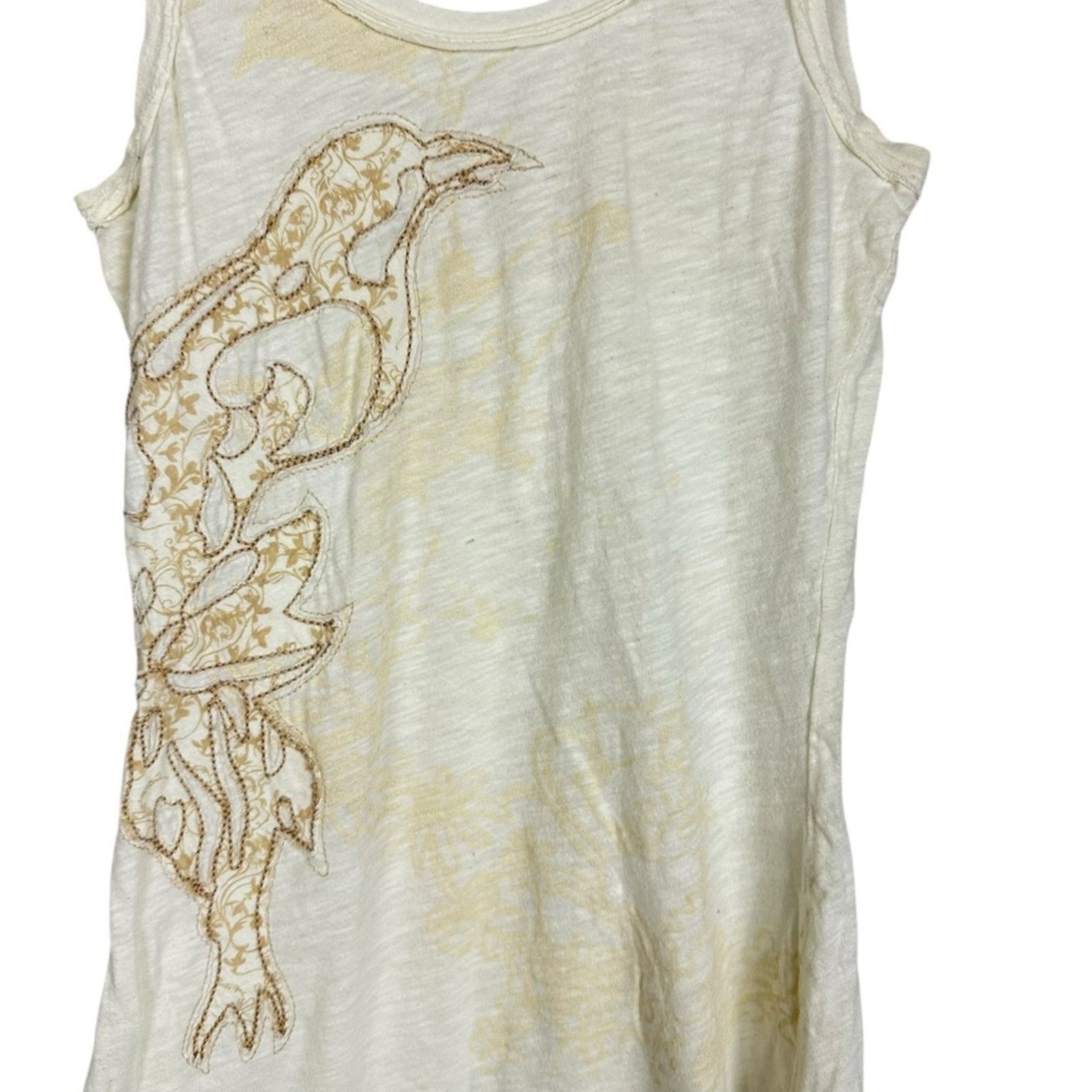Miss Me Y2K Miss Me Embroidered Vintage Distressed Cream Tank Small Size S / US 4 / IT 40 - 6 Thumbnail