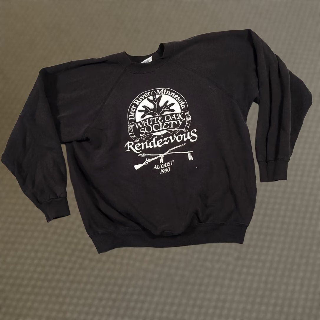 Hanes VINTAGE 90s Deer River Minnesota White Oak Society Rendezvous Sweatshirt Mens XL USA Size US XL / EU 56 / 4 - 1 Thumbnail