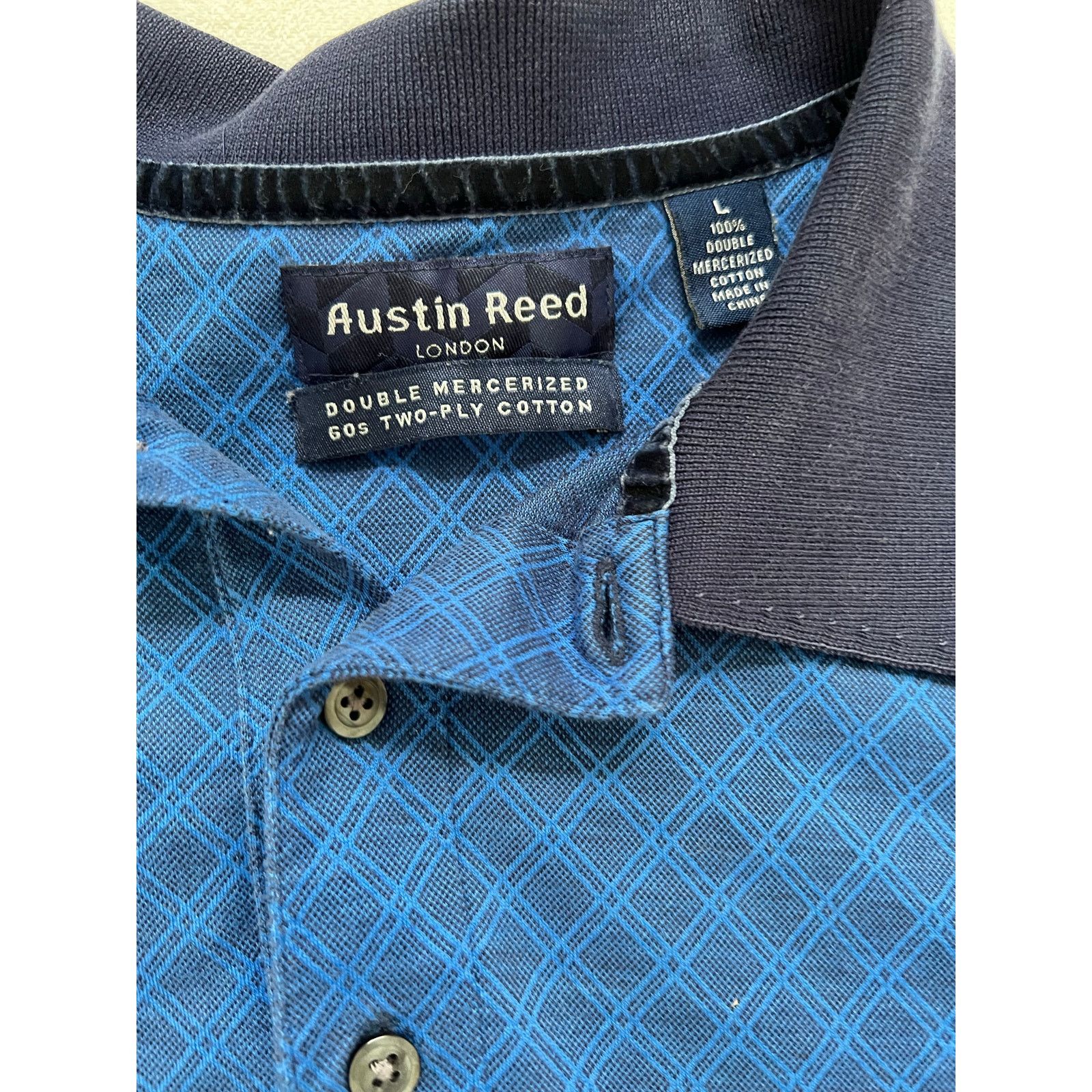 Austin Reed Austin Reed London Diamond Pattern 100% Cotton Polo Large Size US L / EU 52-54 / 3 - 3 Thumbnail