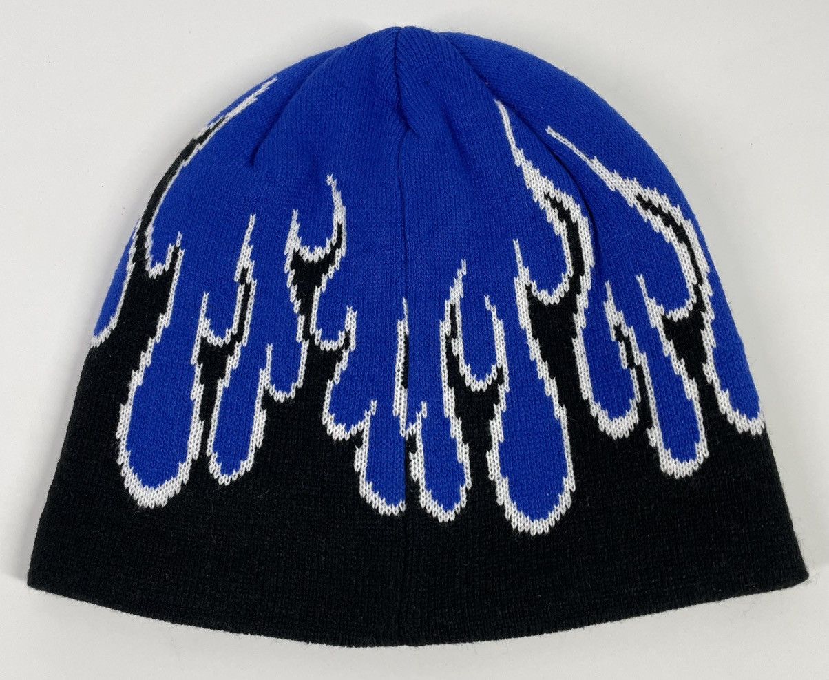 oMA STUDIOS oMA Studios Blue Flame Beanie Skull Cap Size ONE SIZE - 6 Thumbnail