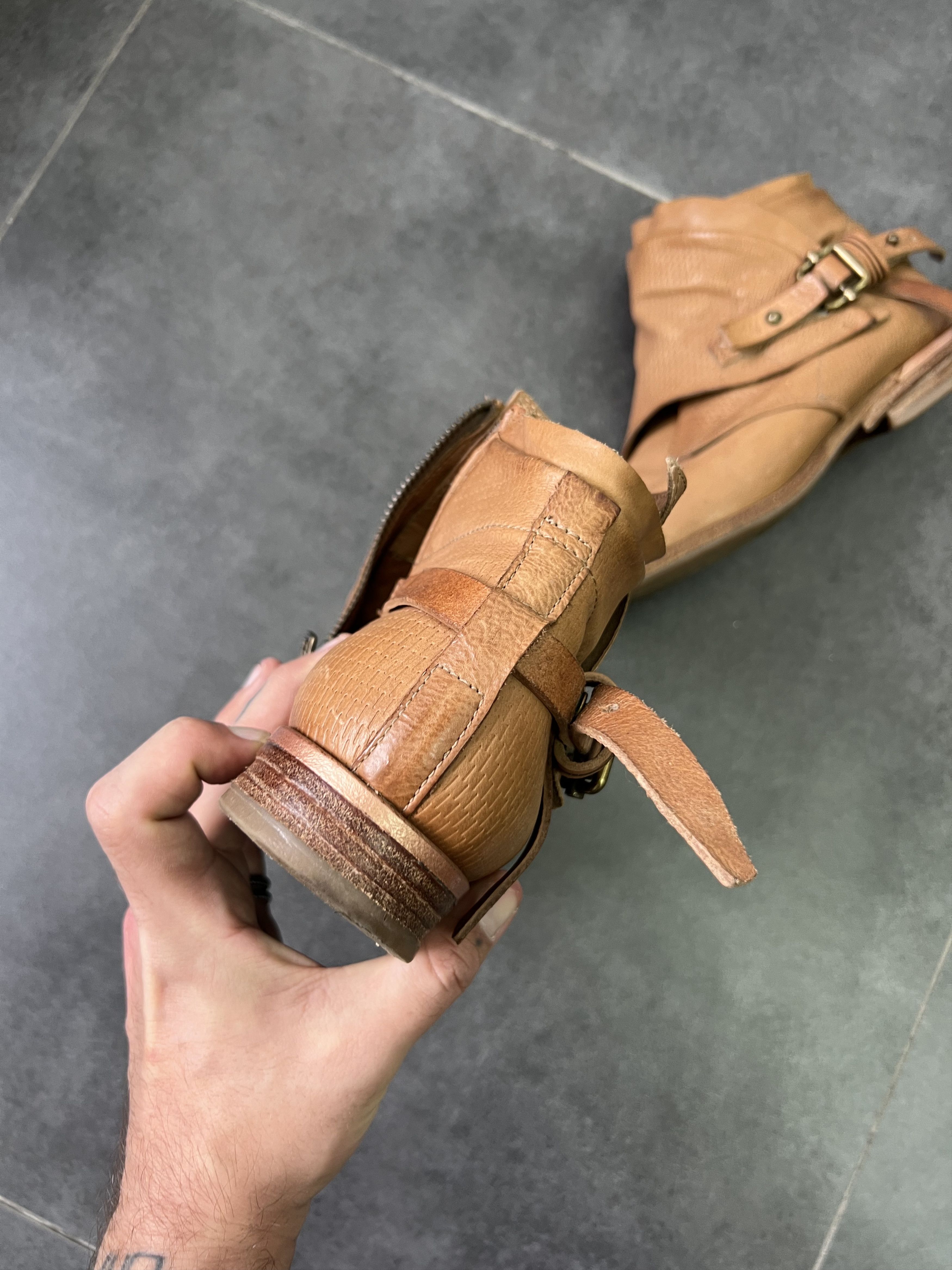 A.S.98 AS98 Scar Stitching Leather Boots Y2K Vintage Archive Opium Size US 7.5 / EU 40-41 - 3 Thumbnail