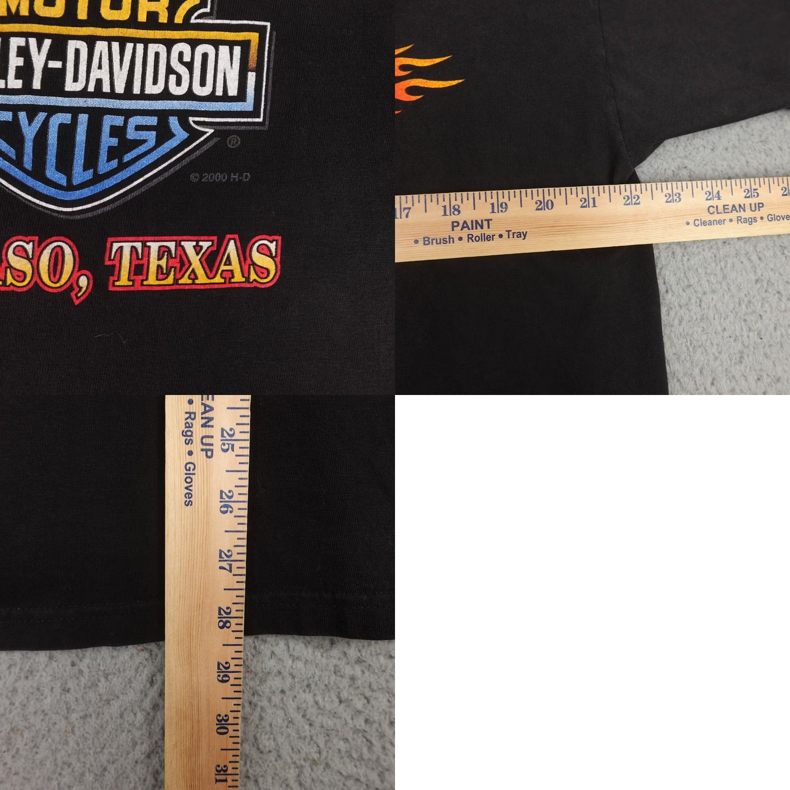 Harley Davidson VINTAGE Harley-Davidson Shirt Mens XL Black Flame Fire Eagle El Paso Texas 2000s Size US XL / EU 56 / 4 - 9 Thumbnail