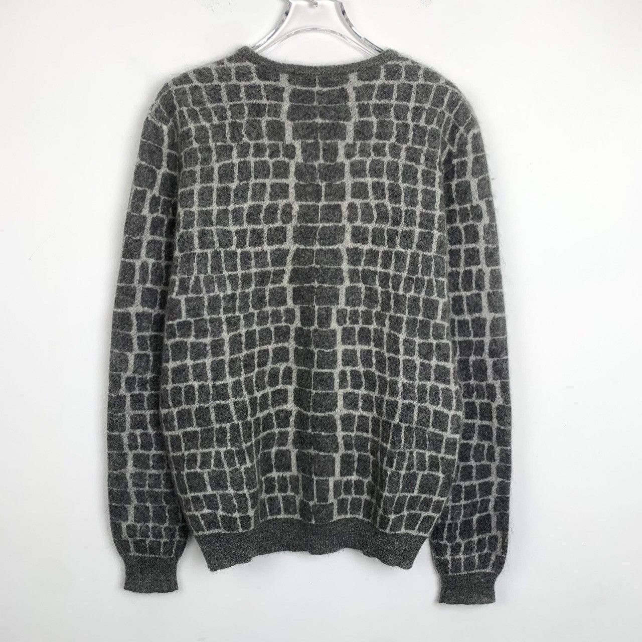 Fendi Fendi Logo Checked Grey Crew Neck Knit Sweater K26WX Size US L / EU 52-54 / 3 - 2 Thumbnail