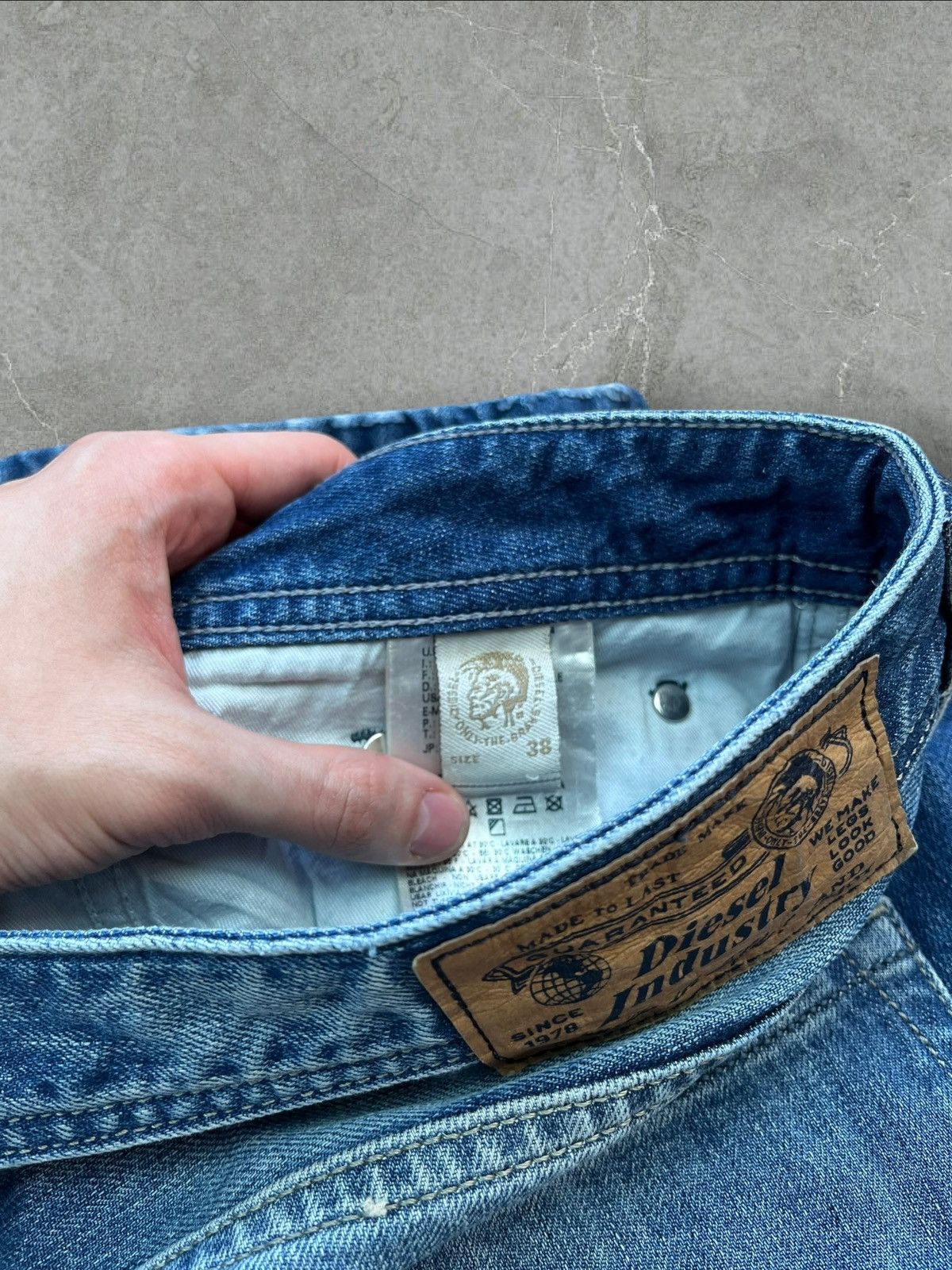 Diesel × Vintage Vintage Diesel Larkee Jeans Pants Faded Blue Italy 38x34 Size US 38 / EU 54 - 6 Thumbnail