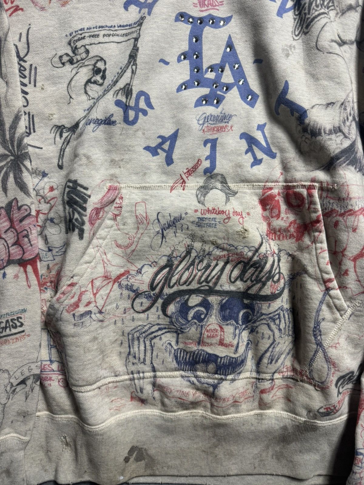 Born X Raised × Saint Michael Saint Michael Born X Raised Graffiti Hoodie Size US XL / EU 56 / 4 - 5 Thumbnail