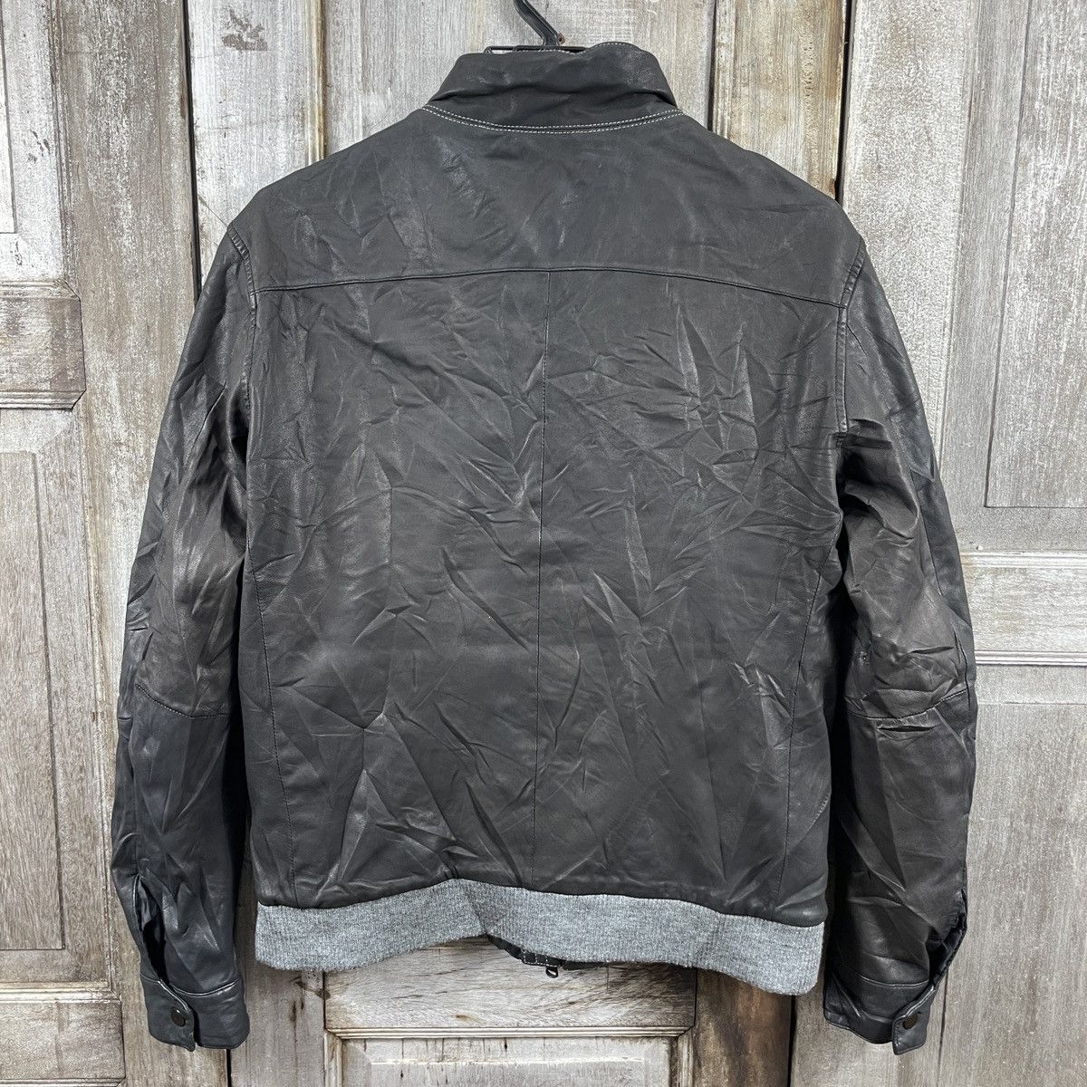 SHIPS × Ships Jet Blue Vintage Ships Japan Zipper Leather Jacket Size US L / EU 52-54 / 3 - 2 Thumbnail