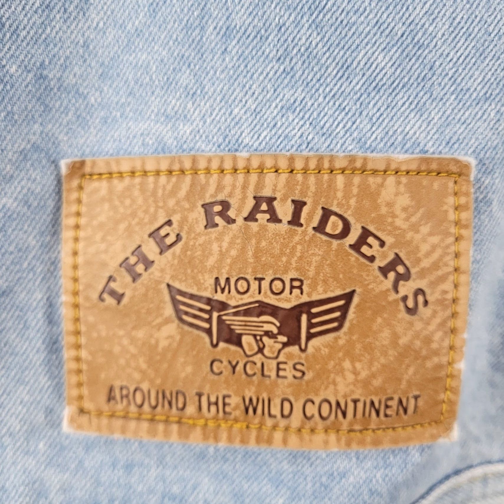 Denime VINTAGE The Raiders Motorcycles Blue Denim Heavy Cotton Light Wash Jean Jacket Size 52 Size US 36 / EU 52 - 3 Thumbnail