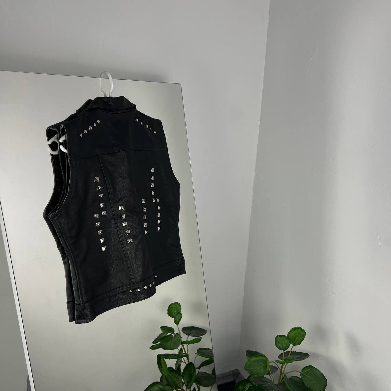 Vintage Avant Garde Vest Leather Vintage Black Y2K Style Size L / US 10 / IT 46 - 4 Thumbnail