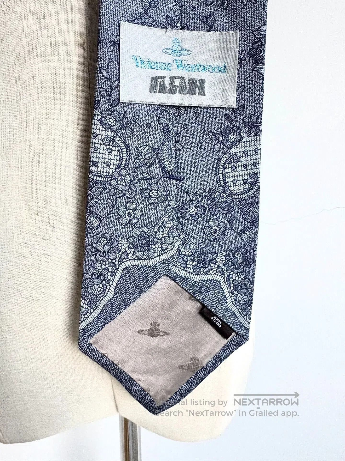 Vivienne Westwood vivienne westwood ice blue lace floral tie. Size ONE SIZE - 6 Thumbnail