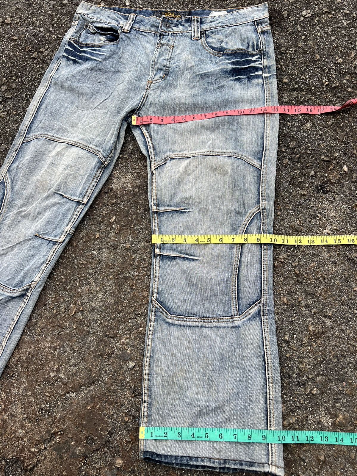 Japanese Brand Fishbone BAGGY JEANS Distressed Denim Size US 39 - 7 Thumbnail