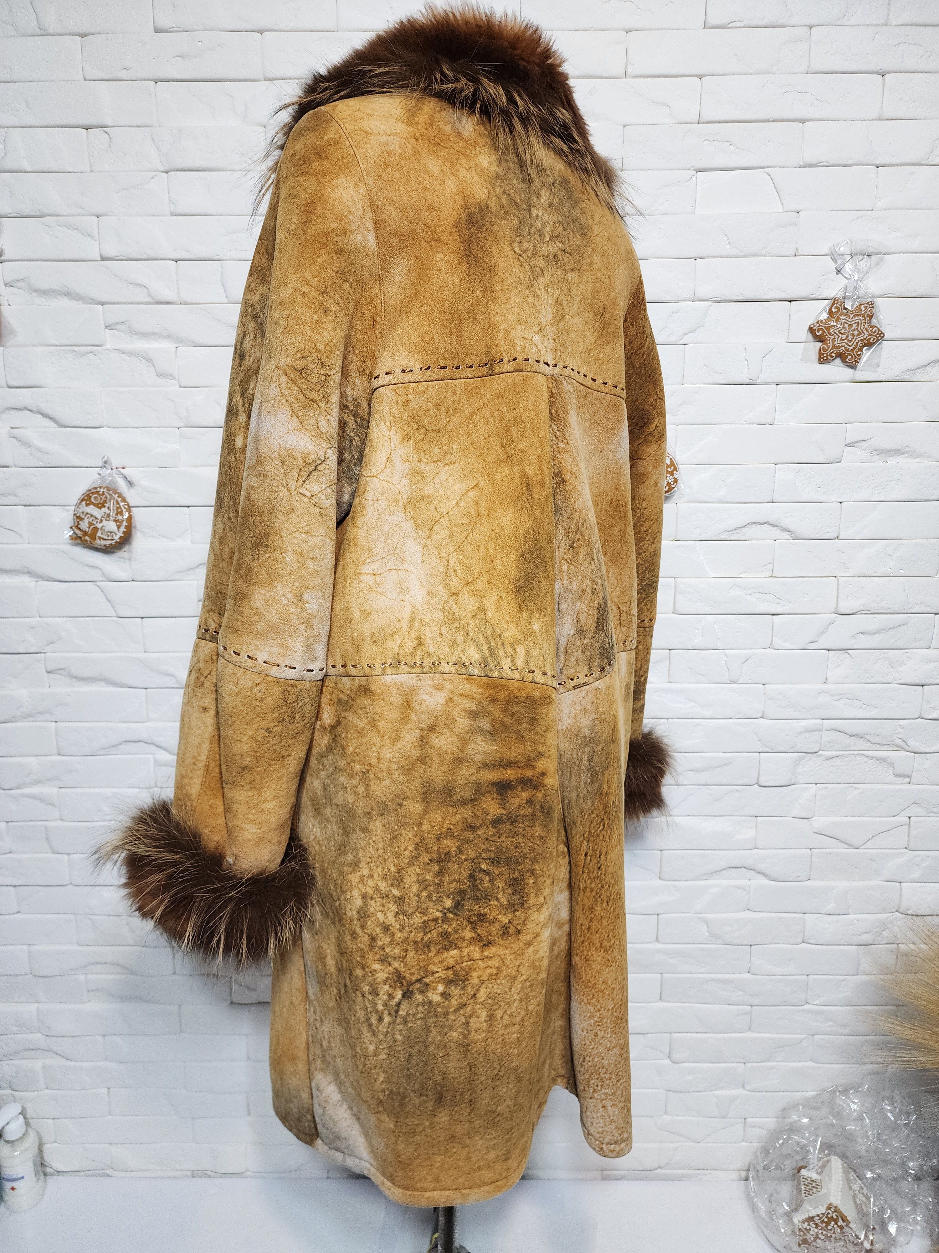 Furla Brown Sheepskin Coat: Women's Genuine Fur Winter Coat Size XXL / US 16-18 / IT 52-54 - 6 Thumbnail