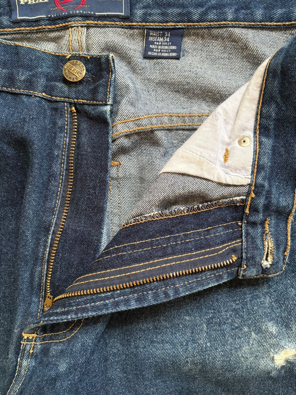 Phat Farm Vintage Phat Farm Carpenter Blue Wash Baggy Jeans Size US 32 / EU 48 - 9 Thumbnail