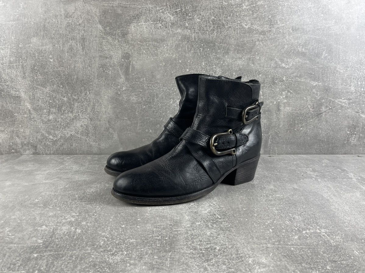 MoMA MOMA Avant Garde Black Leather Harness Moto Ankle Boots Size US 8.5 / IT 38.5 - 1 Thumbnail