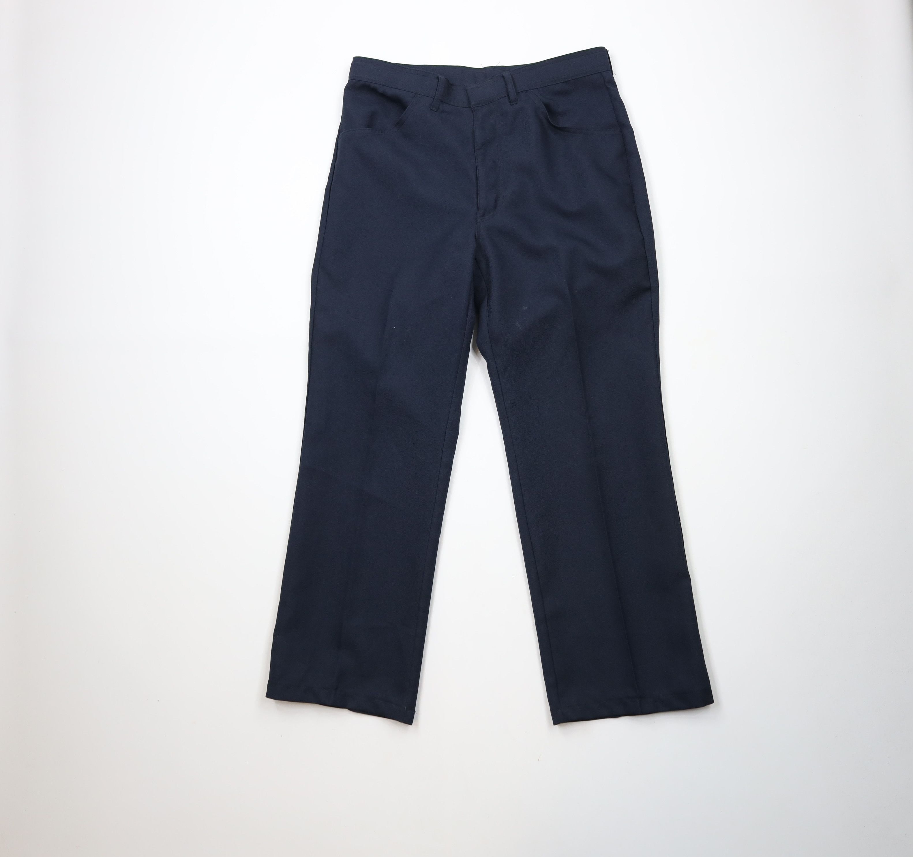 Vintage Vintage 90s Streetwear Distressed Wide Leg Chino Pants Navy Size US 32 / EU 48 - 1 Thumbnail