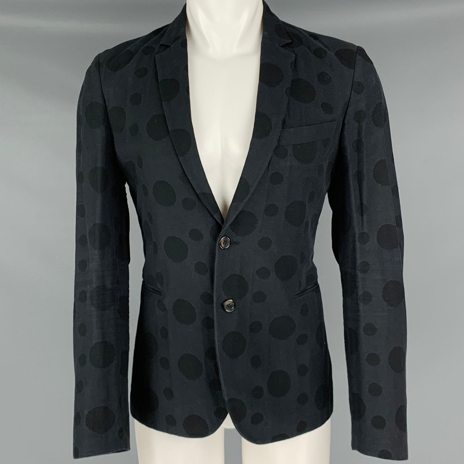 Paul Smith Size 40 Black Polka Dot Cotton Viscose Sport Coat Size 40R - 1 Thumbnail