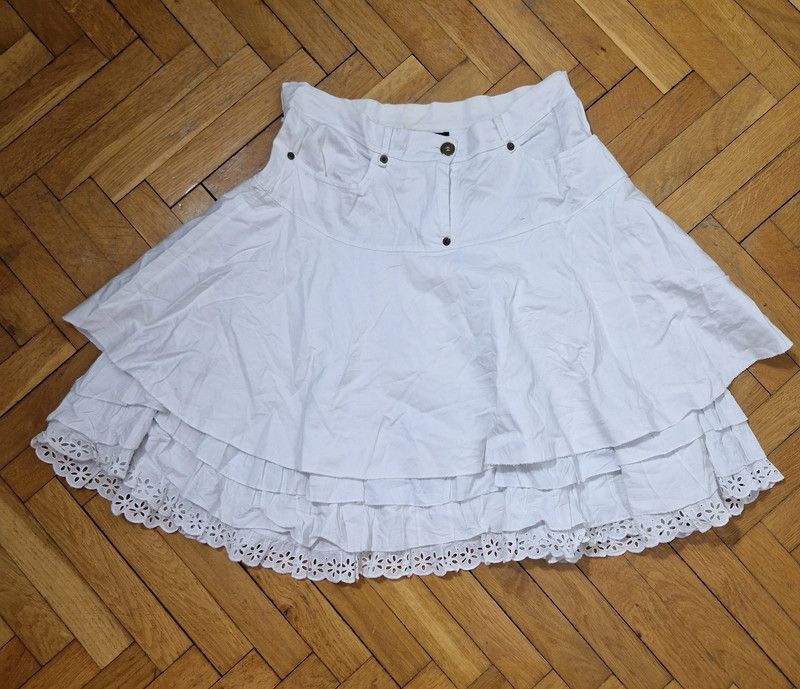 Japanese Brand × Vintage vintage white lace bondage mini skirt Size 27" / US 4 / IT 40 - 1 Thumbnail