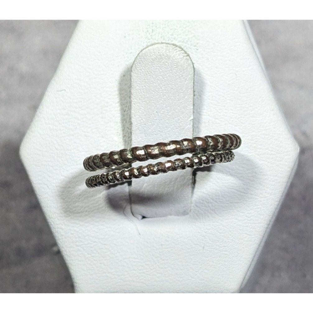 Other Casual Textured Silver Tone Fashion Ring Set Size 7 (2) Size ONE SIZE - 3 Thumbnail