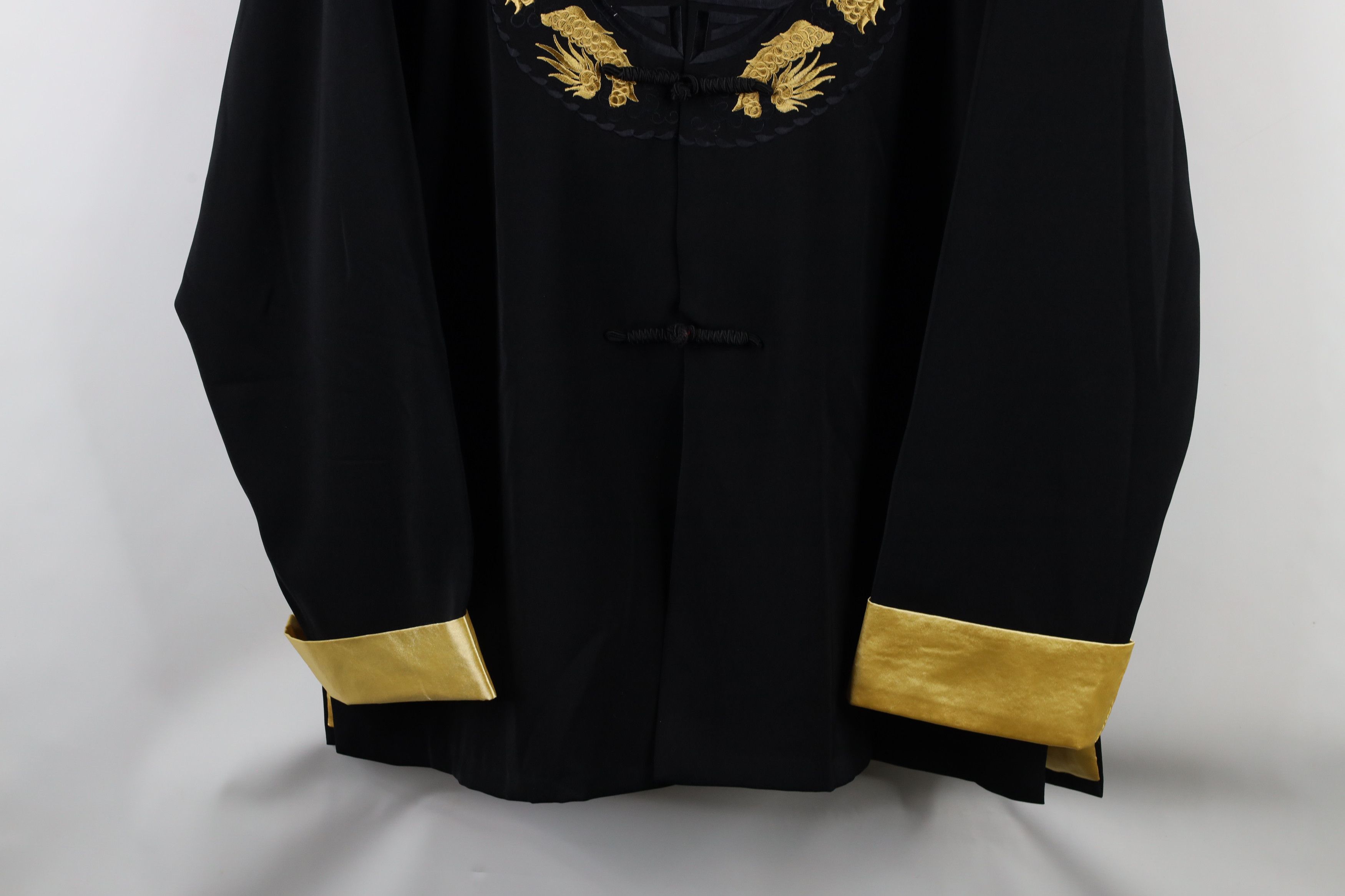 Vintage Vintage 90s Dragon Tie Button Kimono Jacket Black Gold Size US XXL / EU 58 / 5 - 3 Thumbnail