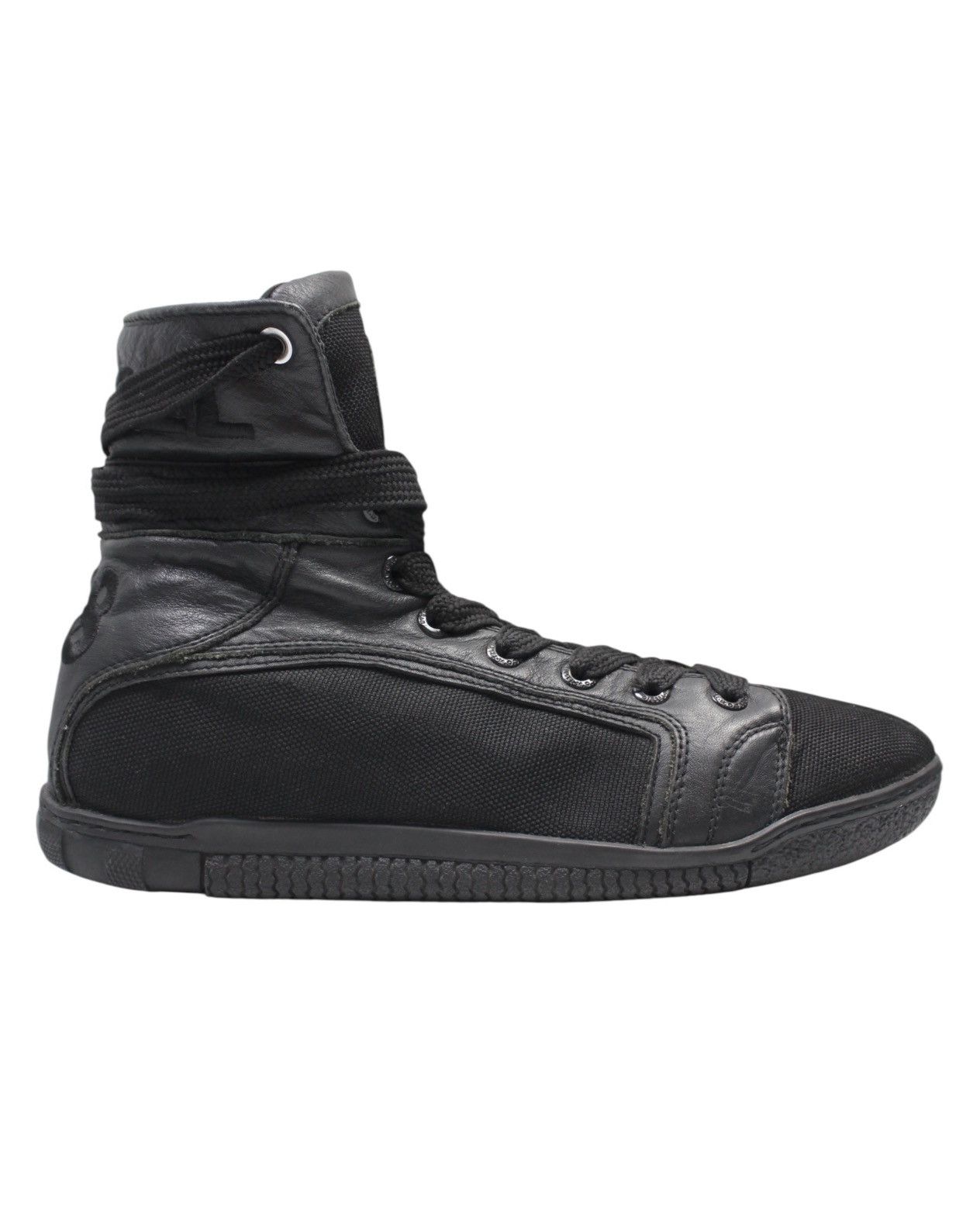 Diesel 2000S DIESEL “78” HIGH-TOP COMBAT LEATHER CANVAS SNEAKERS Size US 10 / EU 43 - 8 Thumbnail