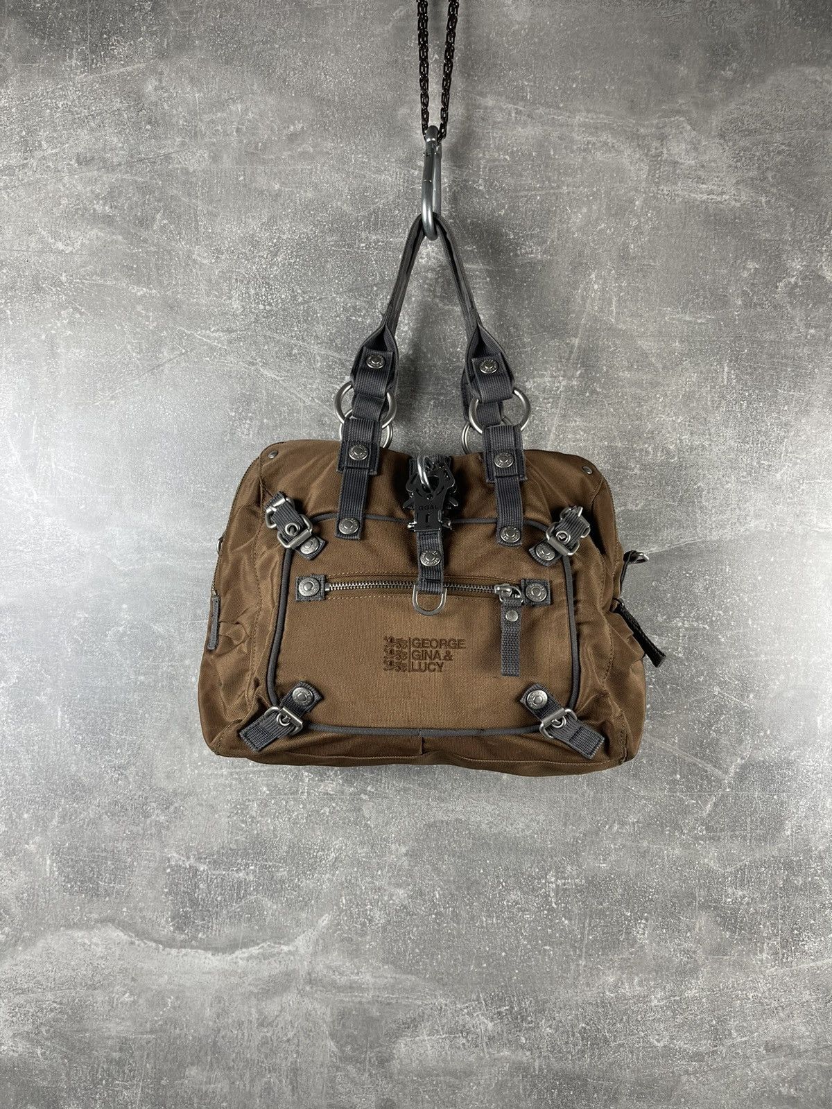George Gina & Lucy George Gina & Lucy Tactical Nylon Handbag Brown Utility Bag Size ONE SIZE - 1 Thumbnail