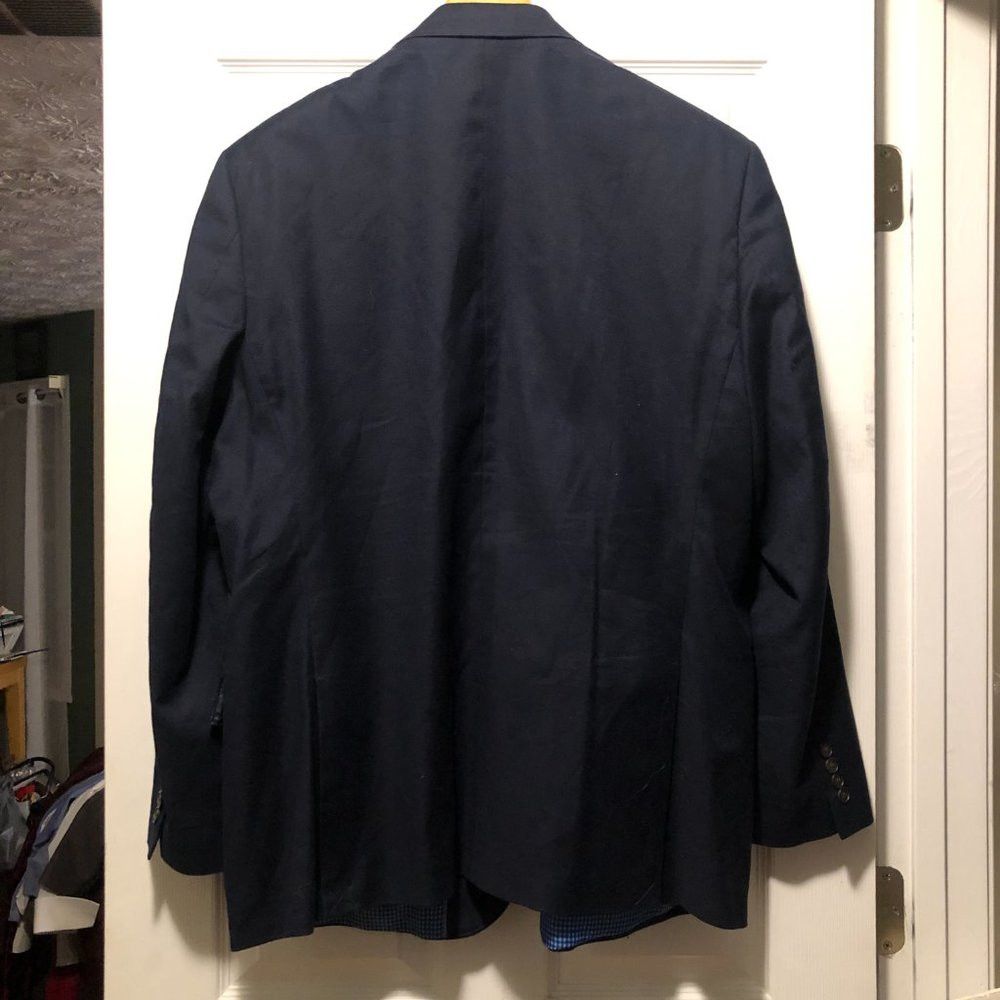 Stafford STAFFORD MEN'S NEW NAVY 98%COTTON SPORT COAT BLAZER 50R Size 50R - 5 Thumbnail