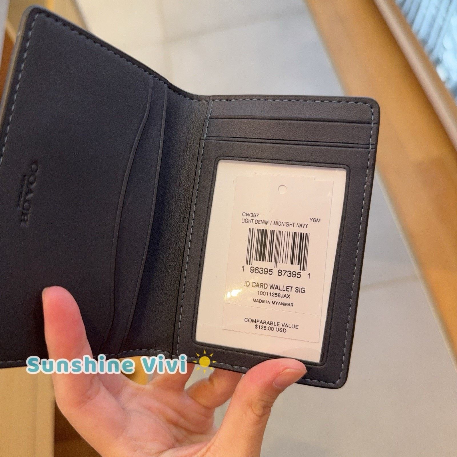 Coach NWT Coach Id Wallet CW367, Light Denim / Midnight Navy Size ONE SIZE - 2 Thumbnail
