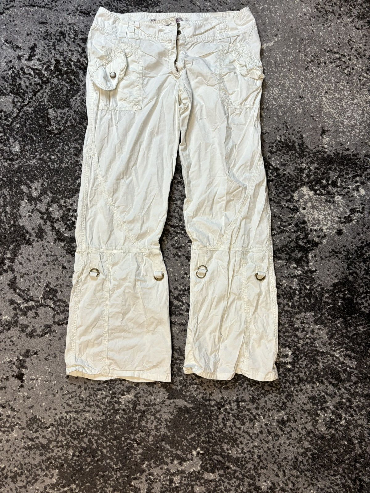 Japanese Brand × Vintage y2k Blue code low waisted cargo flare pants Size 30" / US 8 / IT 44 - 1 Thumbnail