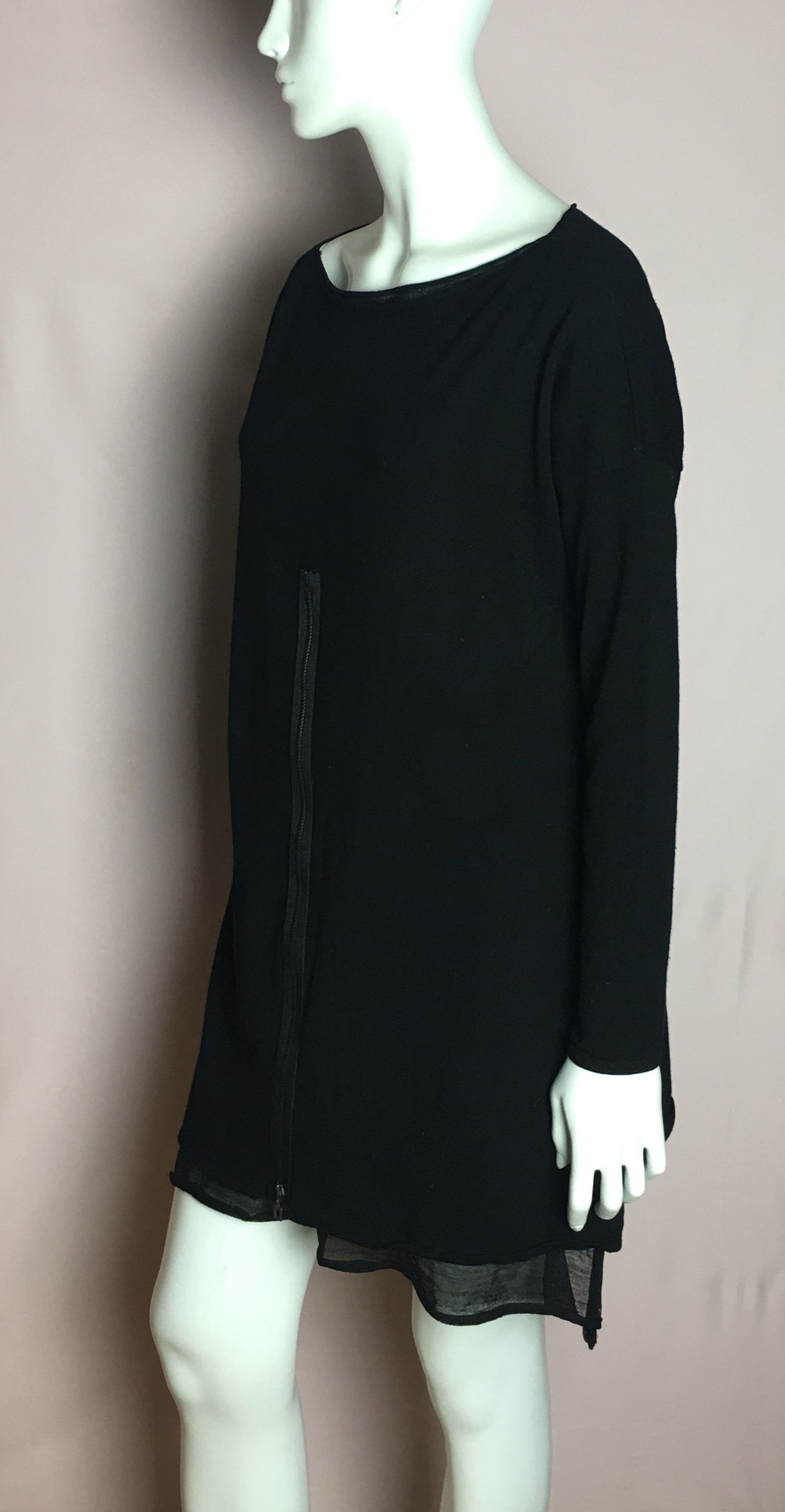 Sarah Pacini Sarah Pacini Wool Blend Black Long Tunic Size ONE SIZE - 4 Thumbnail