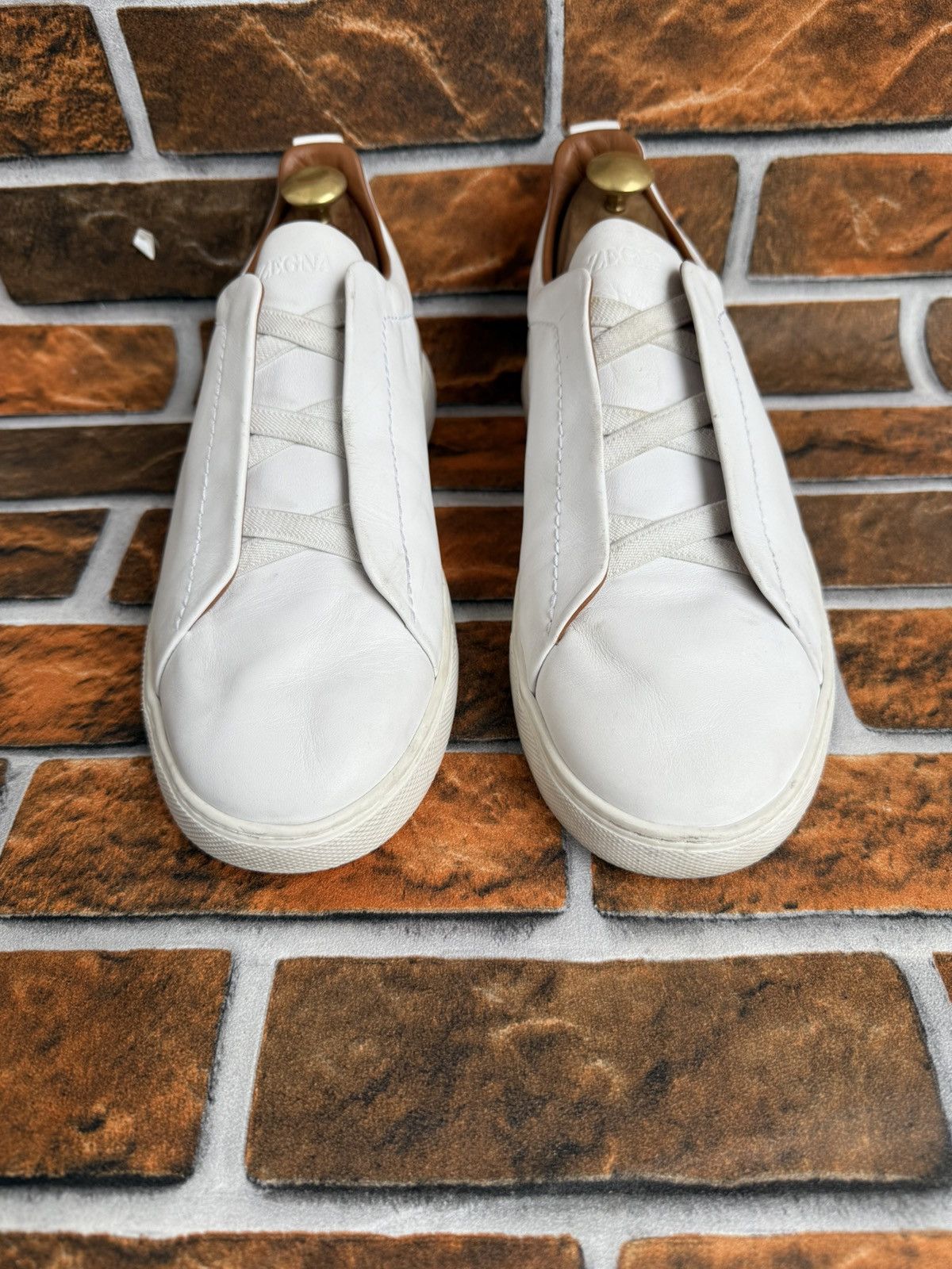 Ermenegildo Zegna Triple stitch leather trainers Size US 8 / EU 41 - 3 Thumbnail