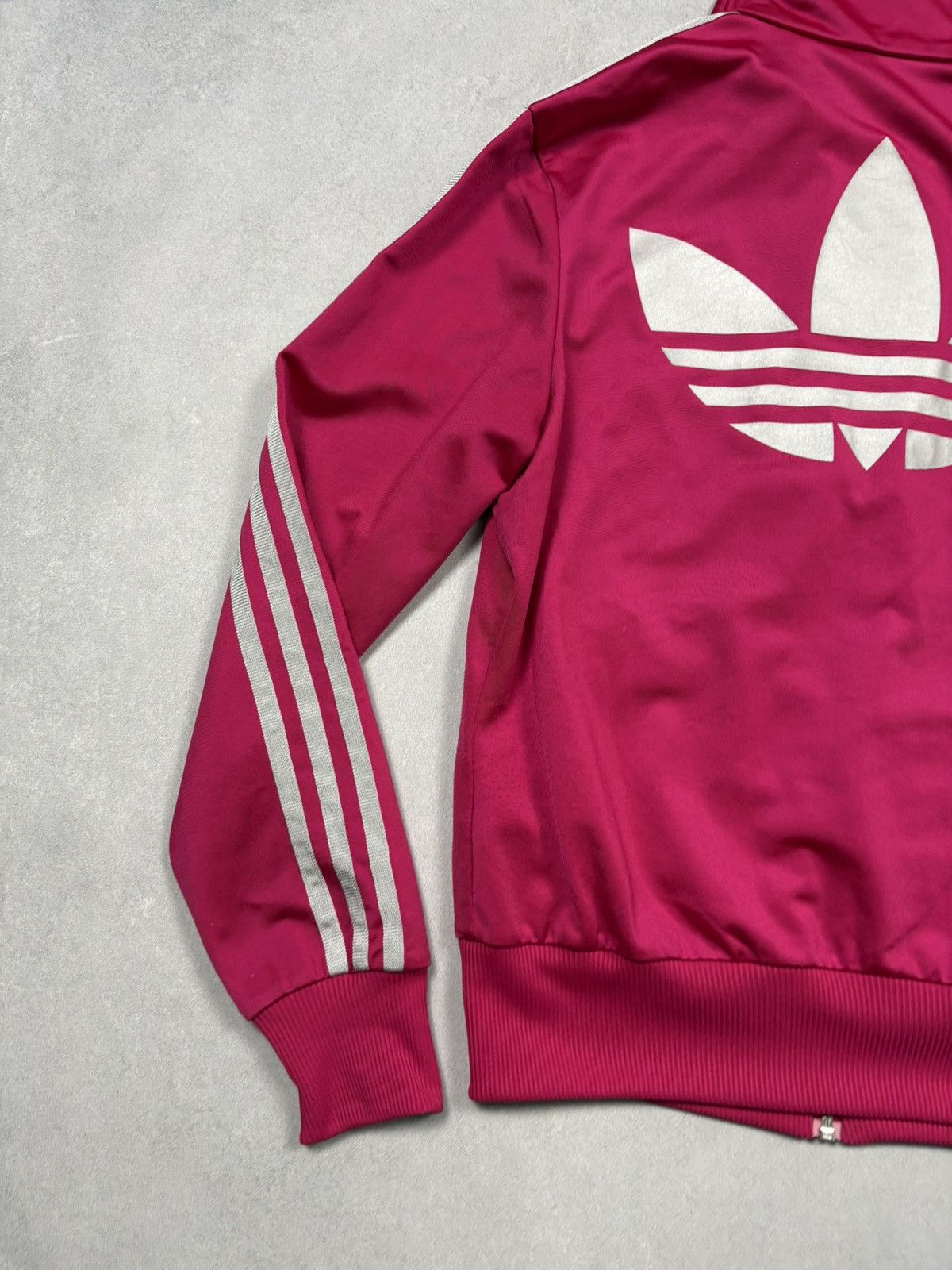 Adidas Vintage 2000s Adidas Trefoil Logo Track Jacket Pink Zip Y2K Size M / US 6-8 / IT 42-44 - 4 Thumbnail