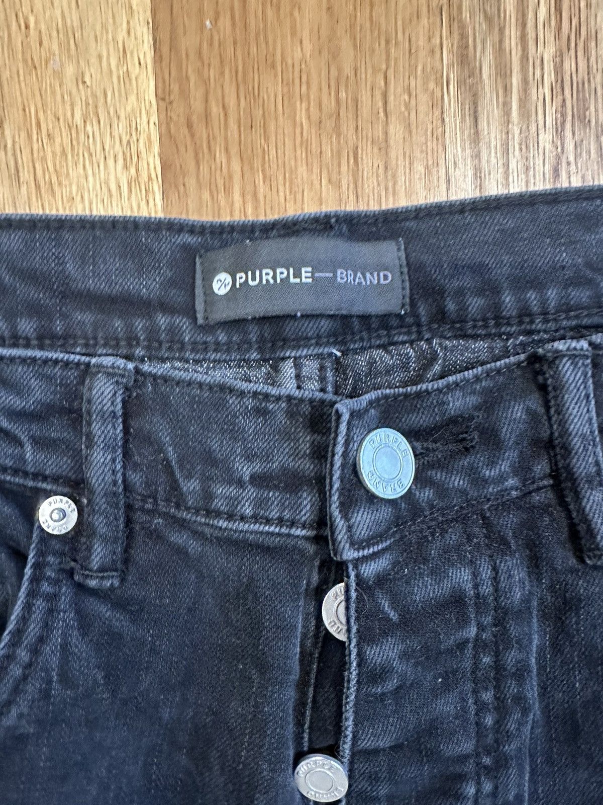 Purple Brand Purple Brand Knee Hole Plain Black Denim Jeans Size 34 Size US 34 / EU 50 - 4 Thumbnail