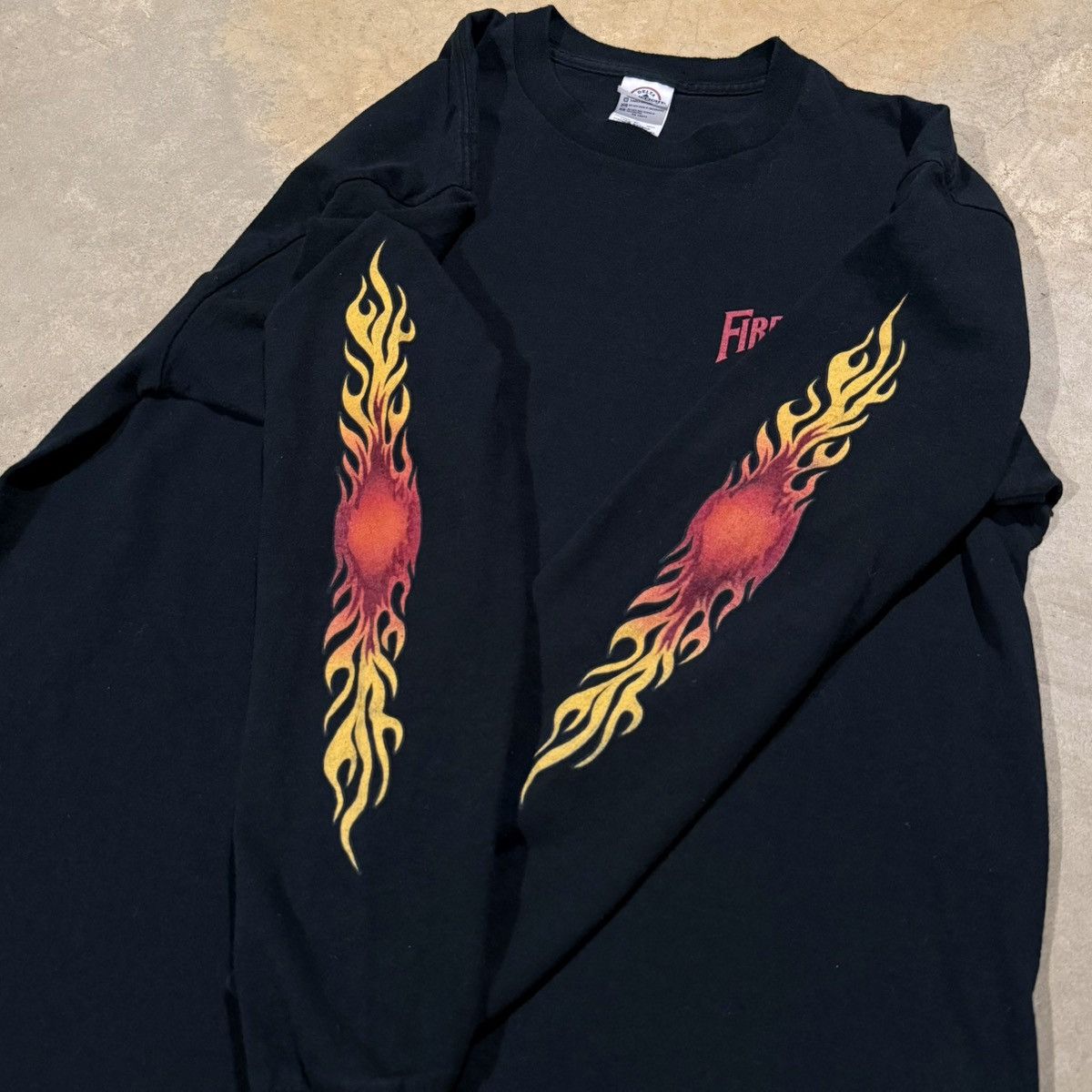 Vintage Vtg 2000s Flame Sleeve Fireball Whisky Shirt Grunge ERD Size US XL / EU 56 / 4 - 4 Thumbnail