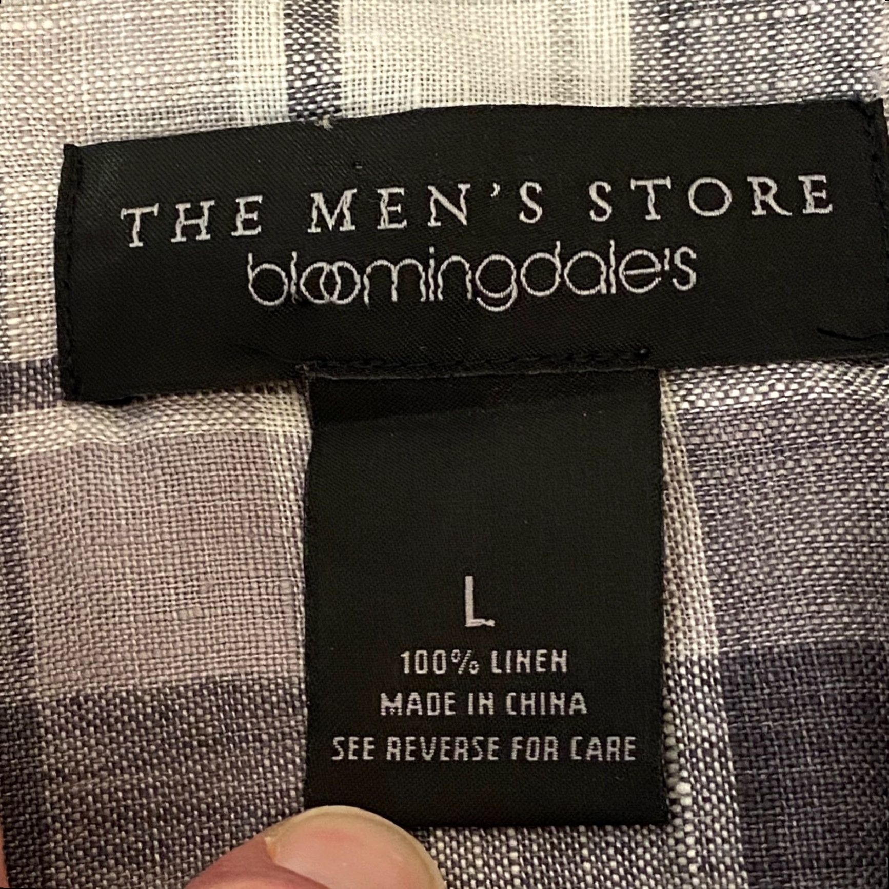 Bloomingdale's Bloomingdale's Shirt Mens Large 100% Linen Gray Plaid Long Sleeve Button Up Size US L / EU 52-54 / 3 - 3 Thumbnail