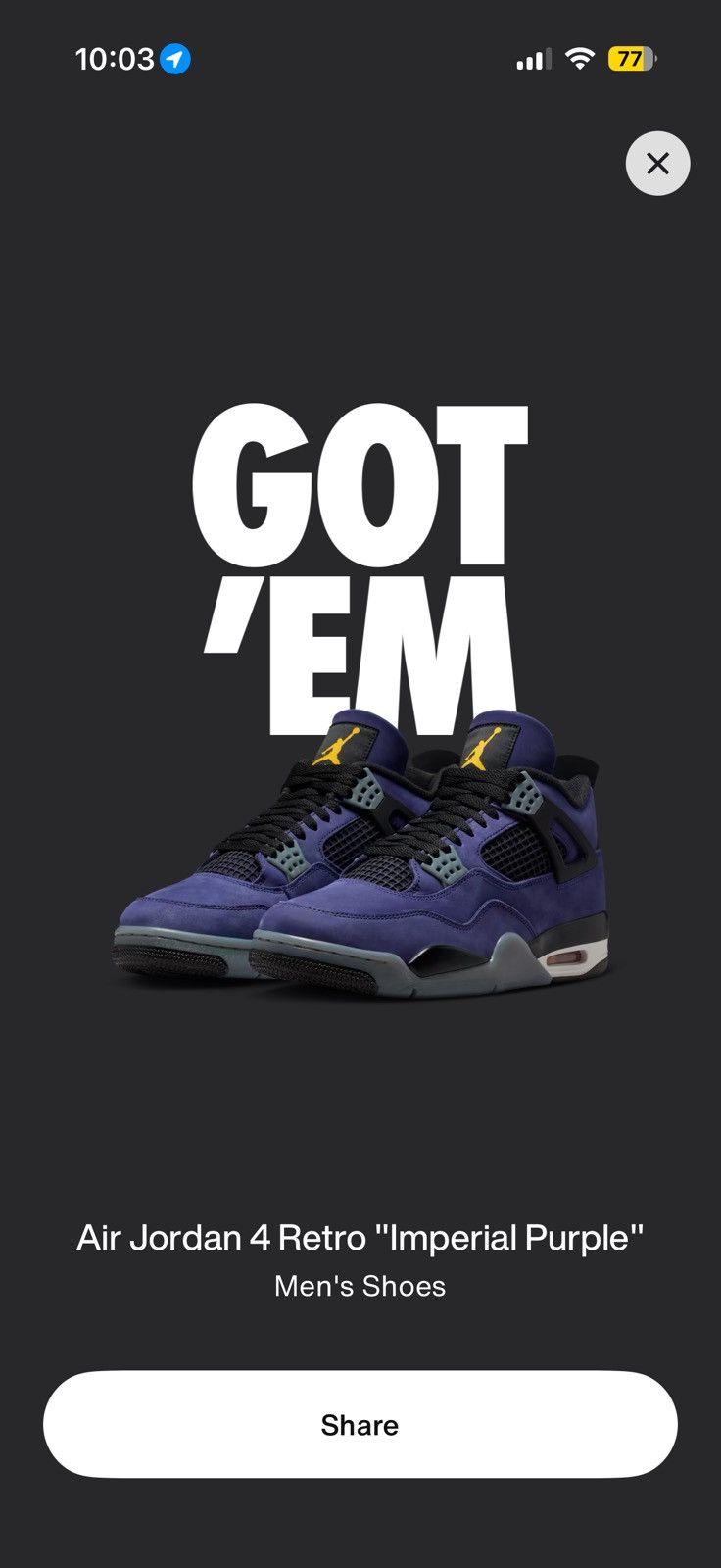 Nike Nike Jordan 4 Lakeshow - Lakers - Imperial Purple - Size 12 Size US 12 / EU 45 - 13 Thumbnail