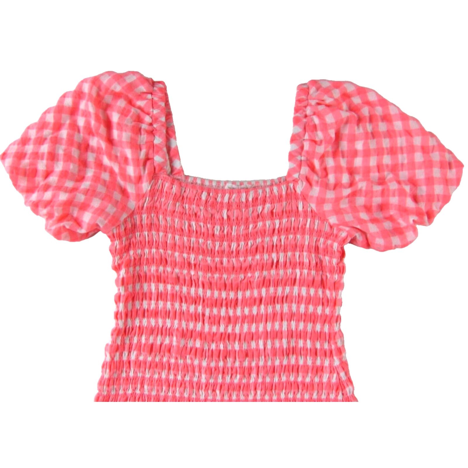 Vintage VINTAGE FREE THE ROSES Pink White Plaid Smock Puff Sleeve Mini Dress Sz L Y2K Minimalist Size L / US 10 / IT 46 - 4 Thumbnail