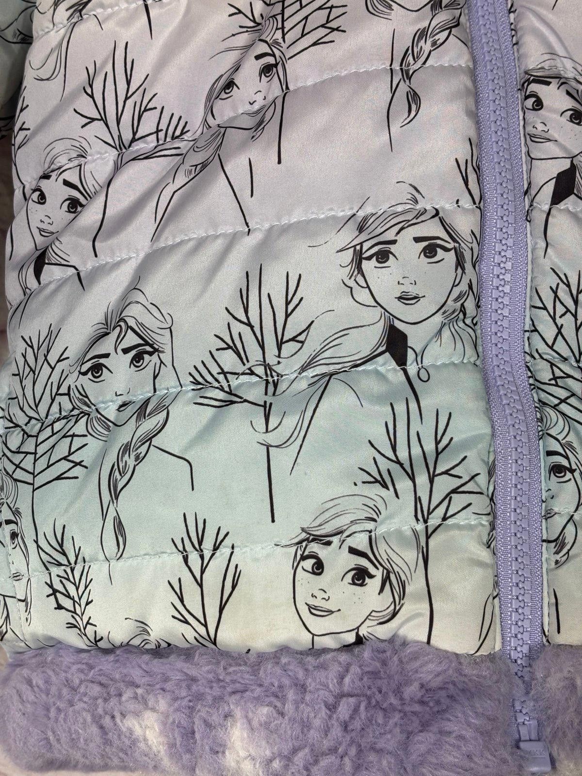 Cold World Frozen Goods Disney Frozen Reversible Kids Jacket with Elsa Print 3T Size ONE SIZE - 2 Thumbnail