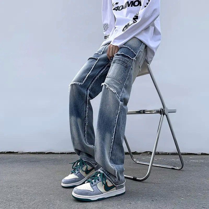 Designer × Vintage Pants wide legs retro stitched edges punk american style Size US 30 / EU 46 - 1 Thumbnail