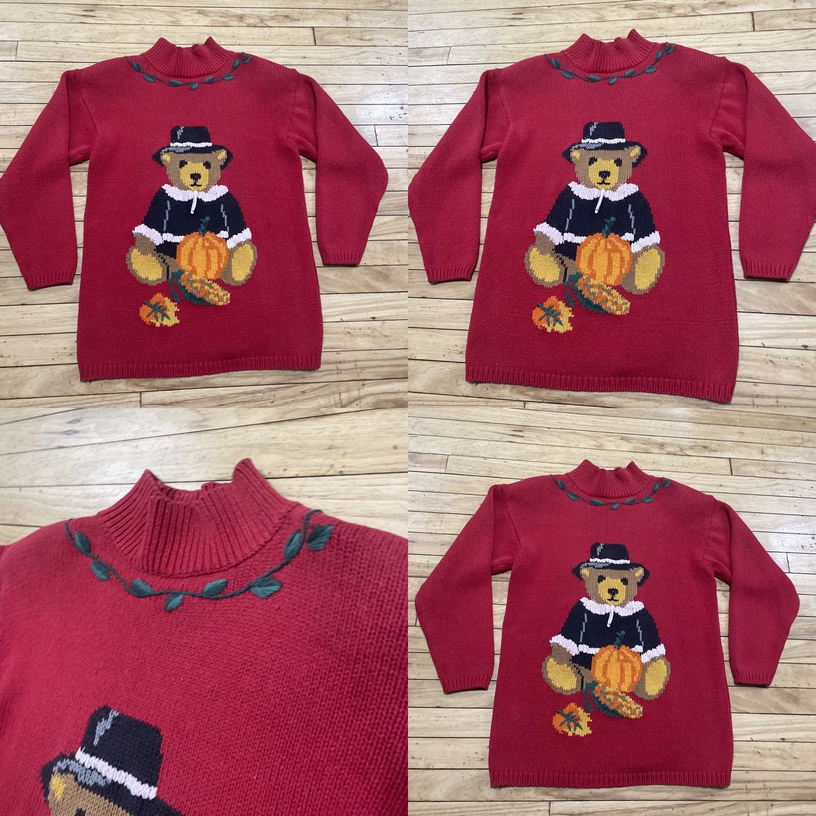 Vintage VINTAGE The Eagle's Eye Halloween Teddy Big Bear Pumpkin Sweater Women L Pullover Red Black Orange 90s Halloween Decor Ladies L Size L / US 10 / IT 46 - 11 Thumbnail