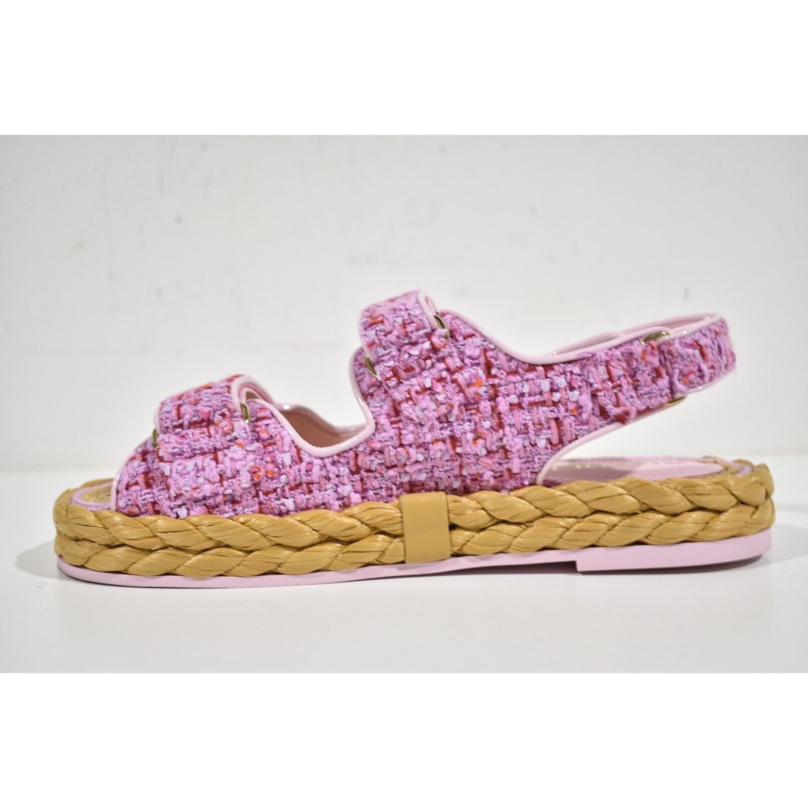 Chanel Chanel 22P Pink Purple Tweed Braid CC Logo Mule Slide Flat Size US 6 / IT 36 - 9 Thumbnail