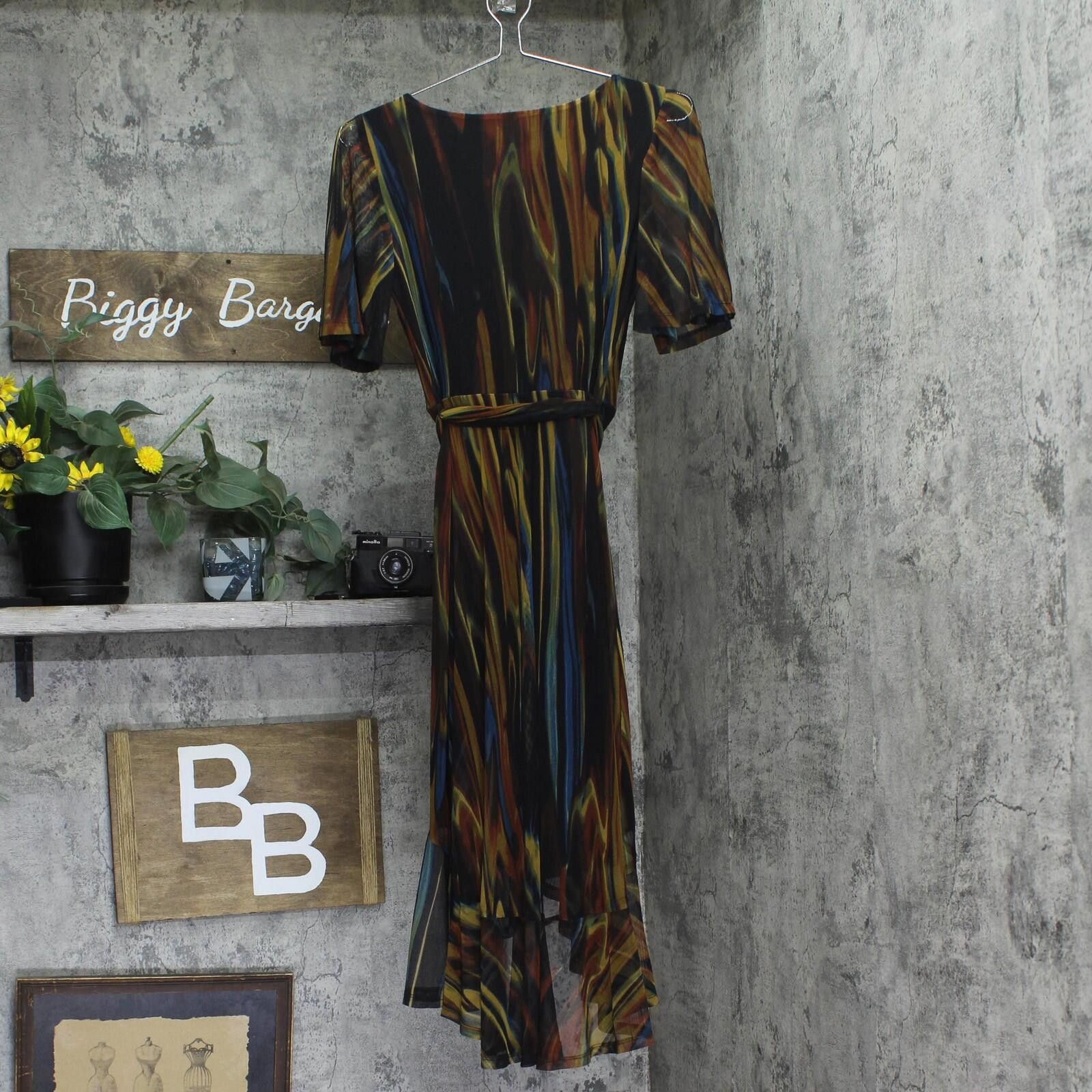 Other Nwt Connected Apparel Dress With Ruffle Trim Multi Brown 4p Size S / US 4 / IT 40 - 2 Thumbnail