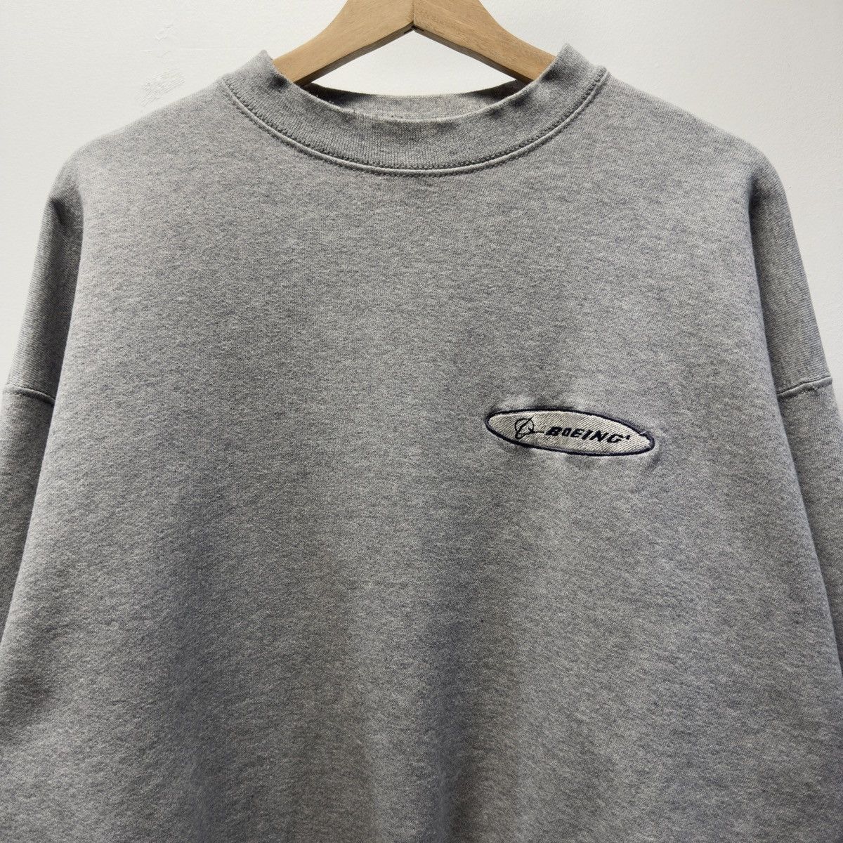 Vintage 90s Faded Grey Boeing Sweatshirt Crewneck ERD Grunge Skater Size US XL / EU 56 / 4 - 4 Thumbnail