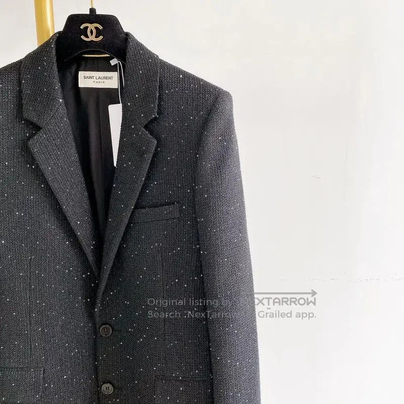 Yves Saint Laurent YSL Black Polyester Spring Autumn Women's Jacket . Size S / US 4 / IT 40 - 3 Thumbnail