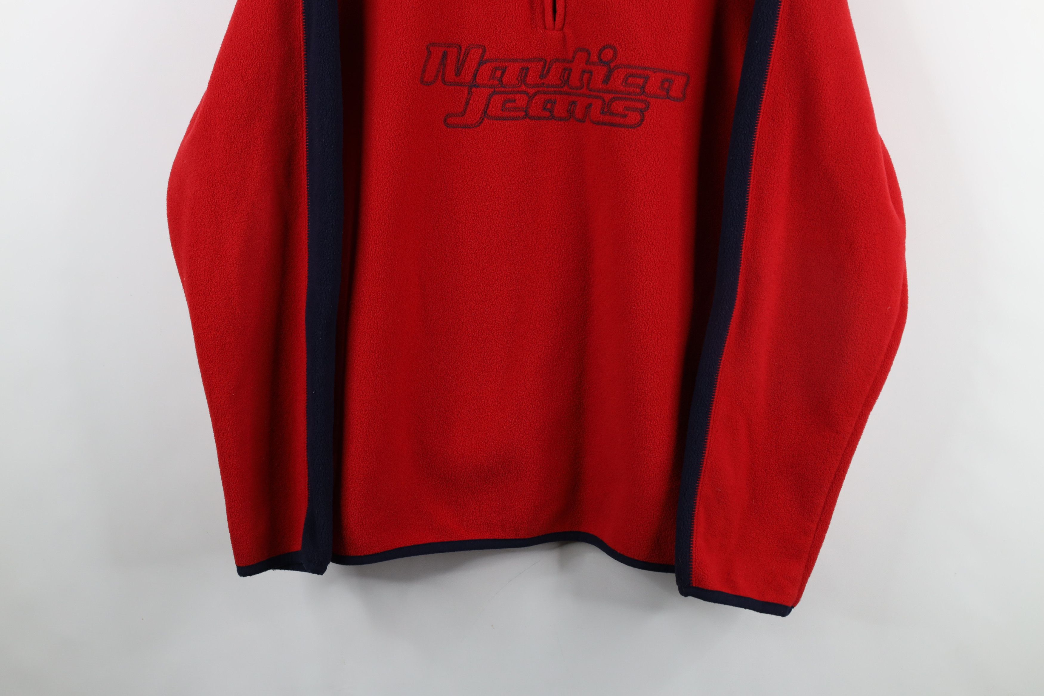 Nautica × Vintage Vintage 90s Nautica Spell Out Script Half Zip Fleece Sweater Size US M / EU 48-50 / 2 - 3 Thumbnail