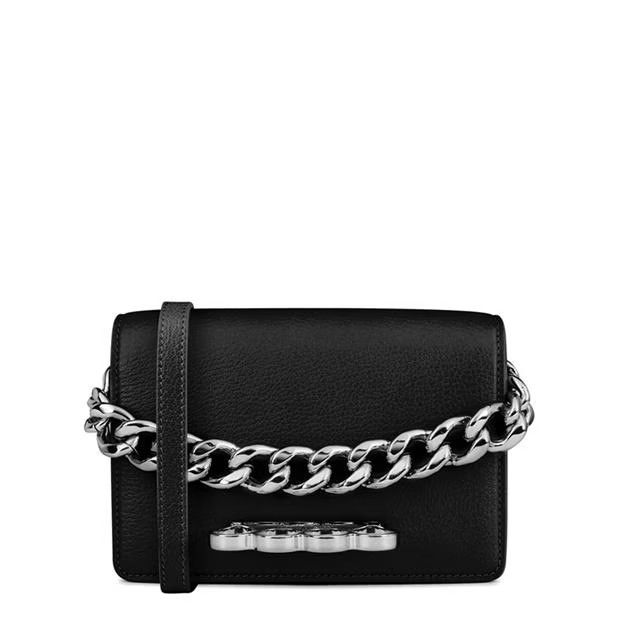 Alexander McQueen o1g2r1mq0824 Size: OS / Ring Mini Chain Bag Black Silver Size ONE SIZE - 1 Thumbnail