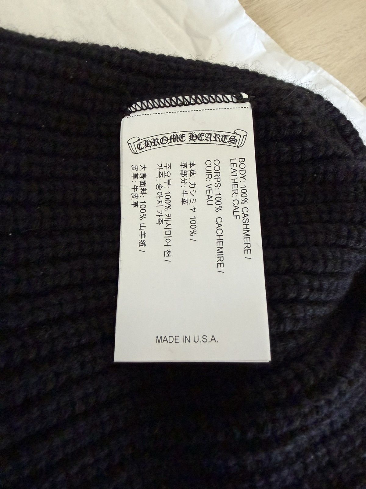Chrome Hearts Chrome Hearts Triple Star Patch Cashmere Beanie Size ONE SIZE - 6 Thumbnail