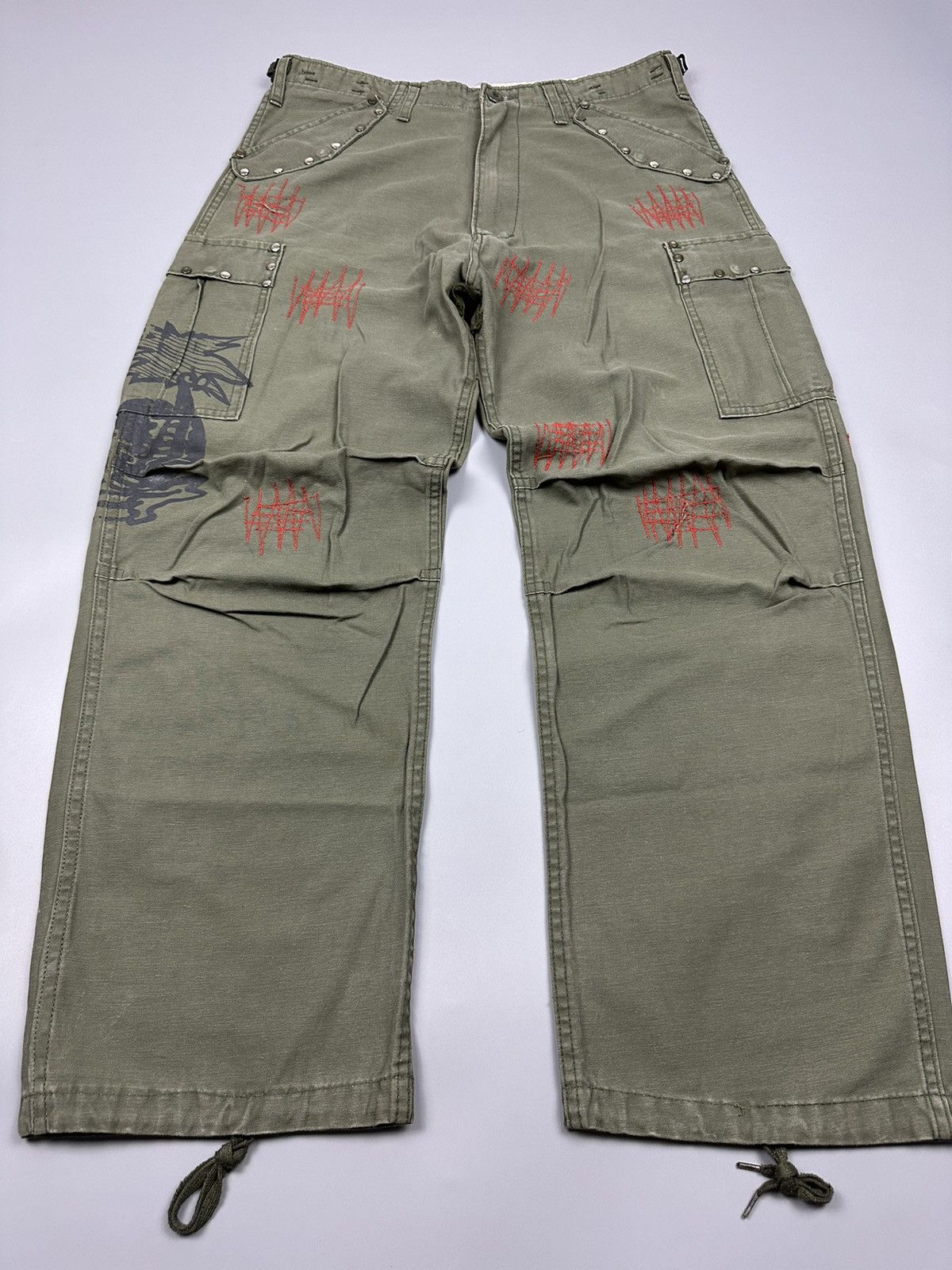 If Six Was Nine × Le Grande Bleu (L.G.B.) Vintage Trousers Shell Field M-1951 Military Custom Size US 34 / EU 50 - 3 Thumbnail