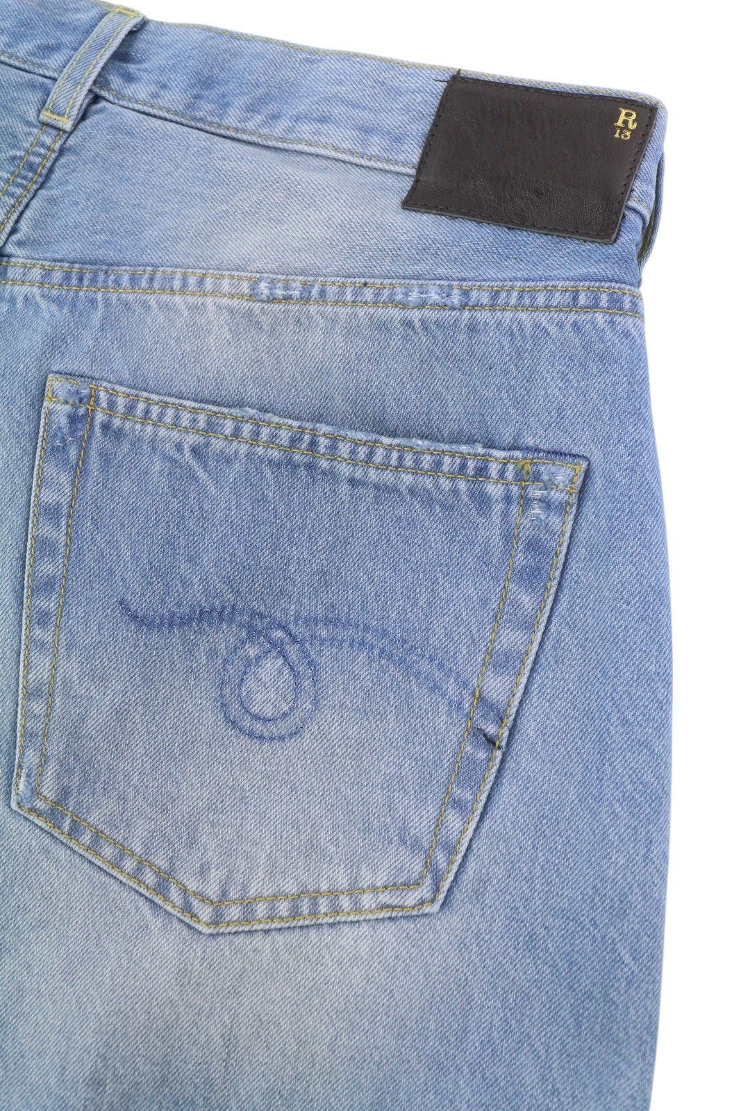 R13 CROSS OVER 26 Washed Blue Asymmetrical Shorts 85094 Size 26" / US 2 / IT 38 - 5 Thumbnail