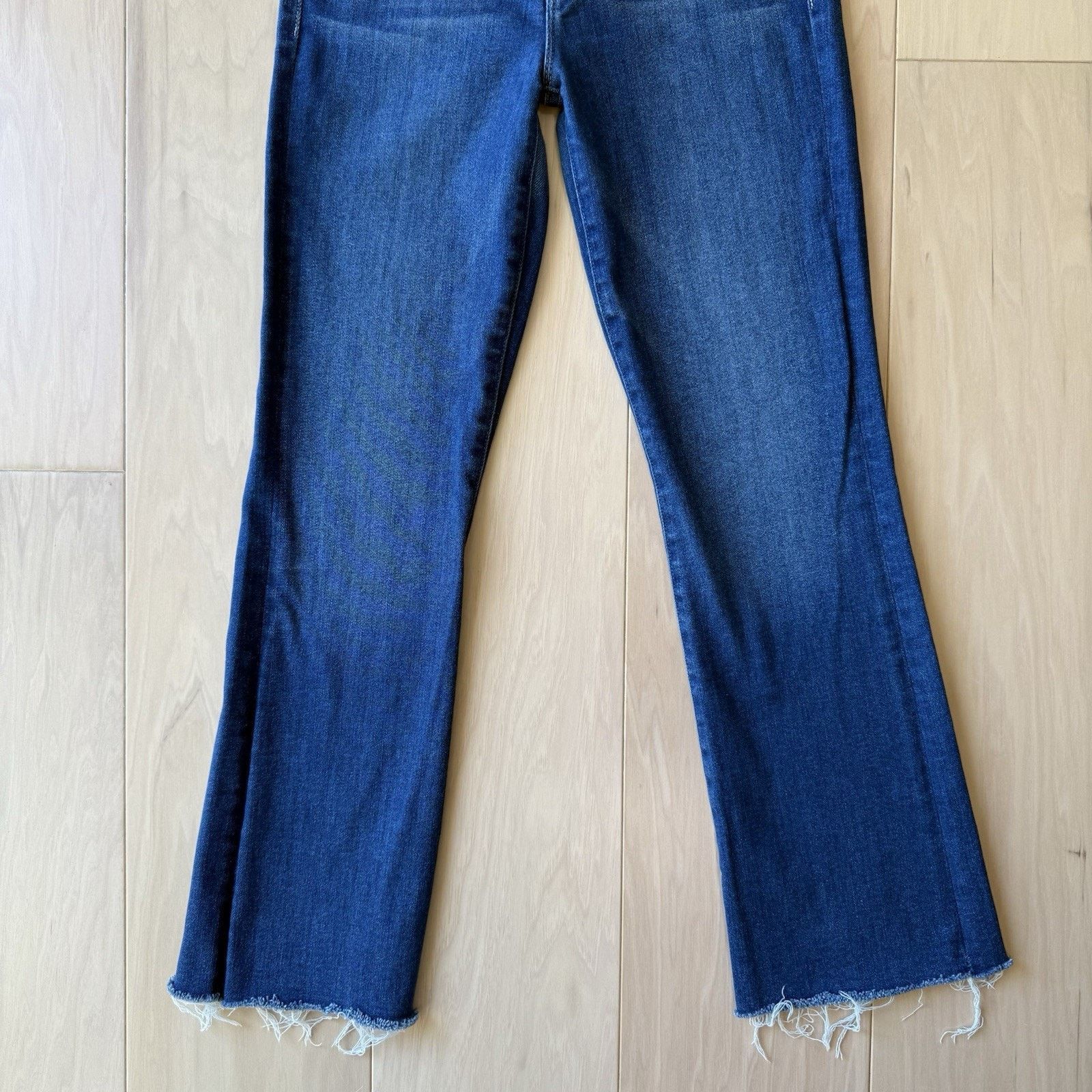 MOTHER Mother Hustler Ankle Jeans Women's 25 Blue Fray Glam Boho Size 25" / US 0 / IT 36 - 4 Thumbnail