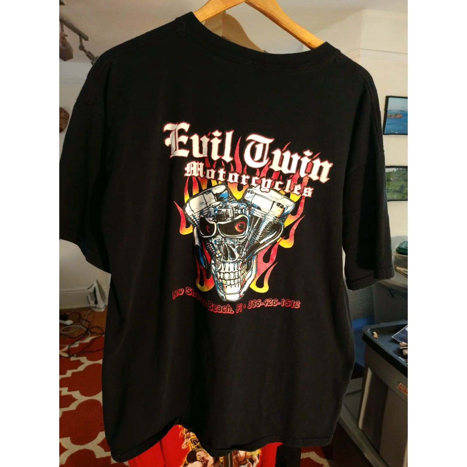 Gildan VINTAGE Evil Twin Motorcycles T-shirt XL Black Florida Men's Shirt Short Sleeve Gildan Ultra Cotton Size US XL / EU 56 / 4 - 3 Thumbnail