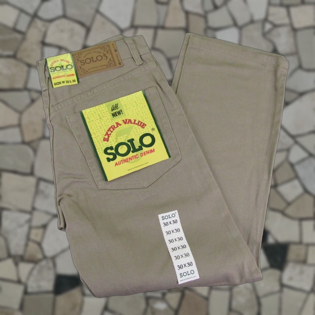 VINTAGE Solo Semore Jeans Mens 30x30 Denim Straight Leg 90s Hip Hop Khaki Cotton